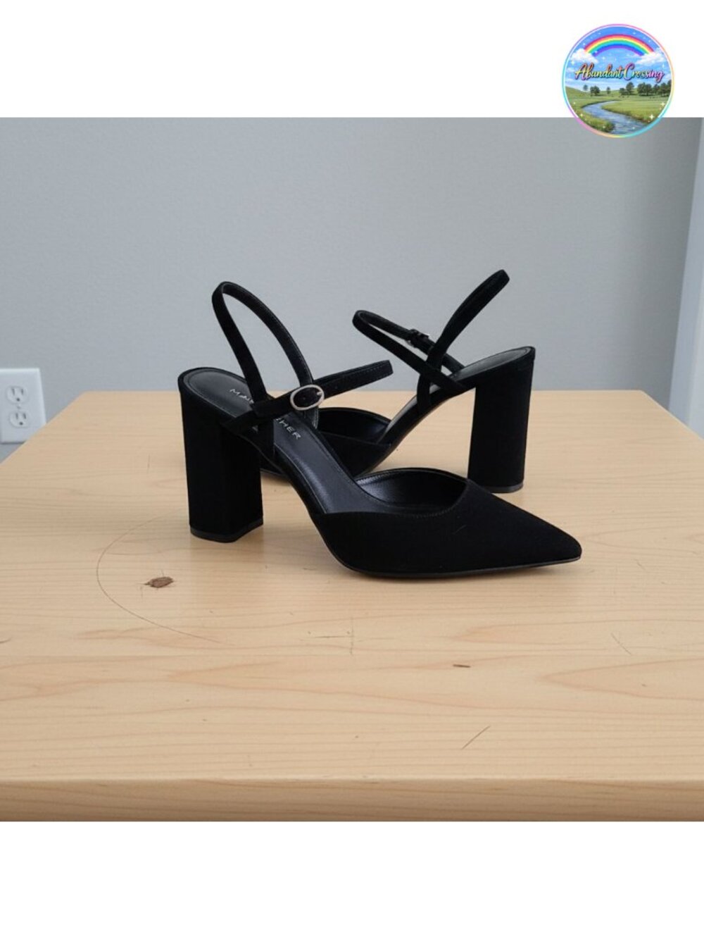 Women's Doster Suede Pointed Toe Block Heel Pump Ankle Strap